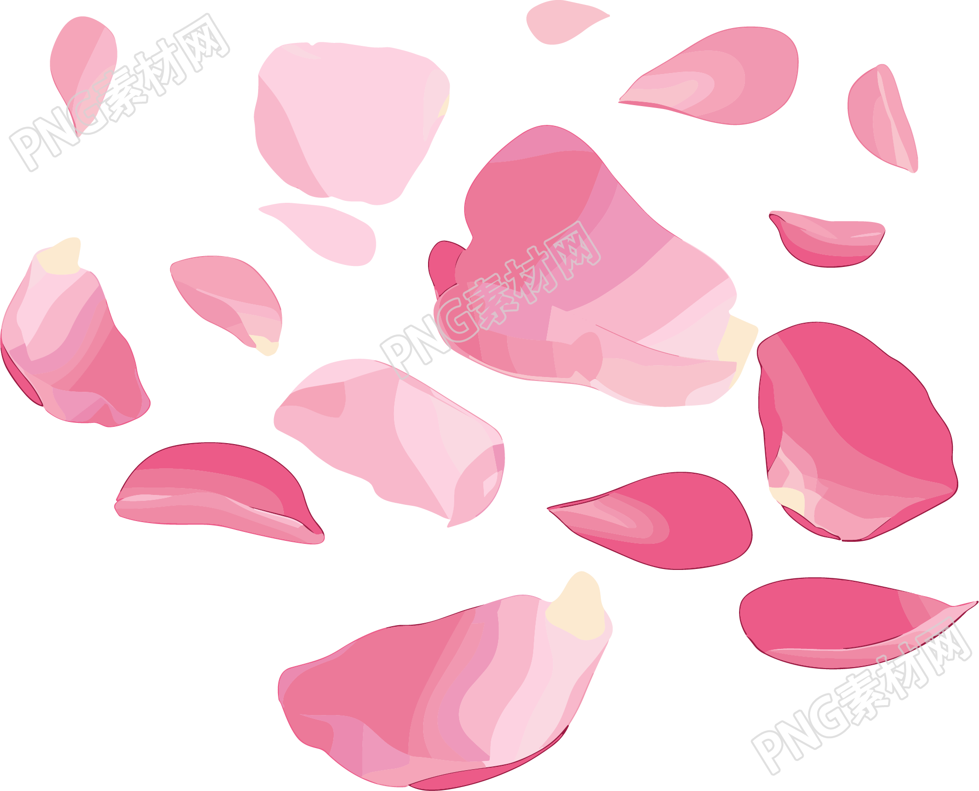 花瓣贴纸透明背景插图