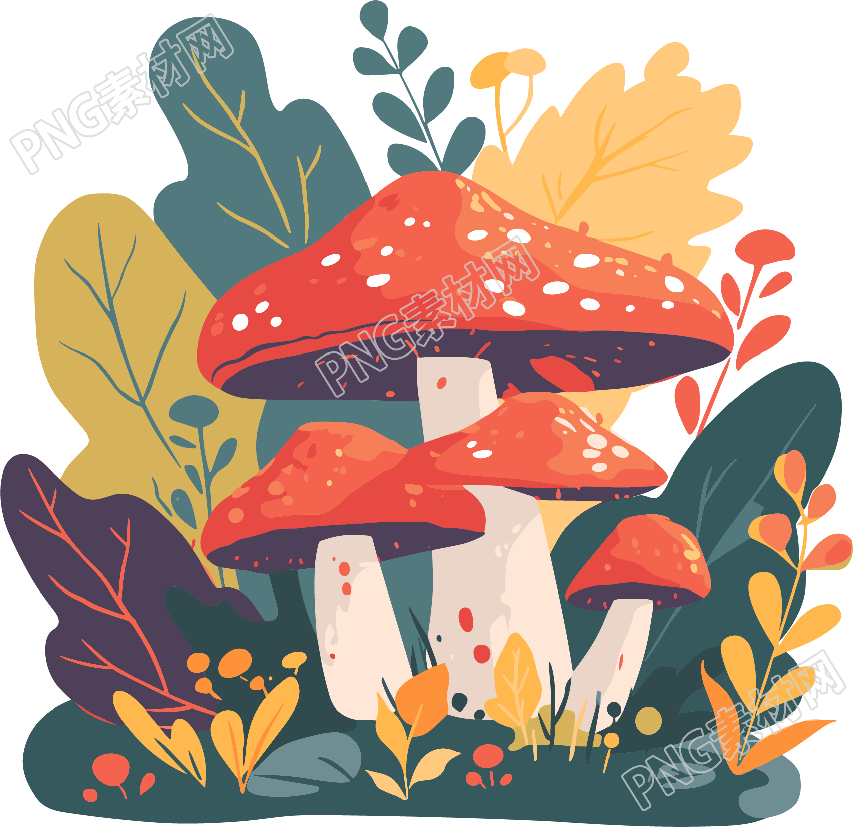 蘑菇创意插图