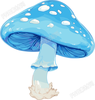 蘑菇蓝色插画