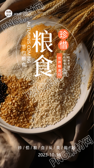 实景简约世界粮食日重视农业生产手机海报