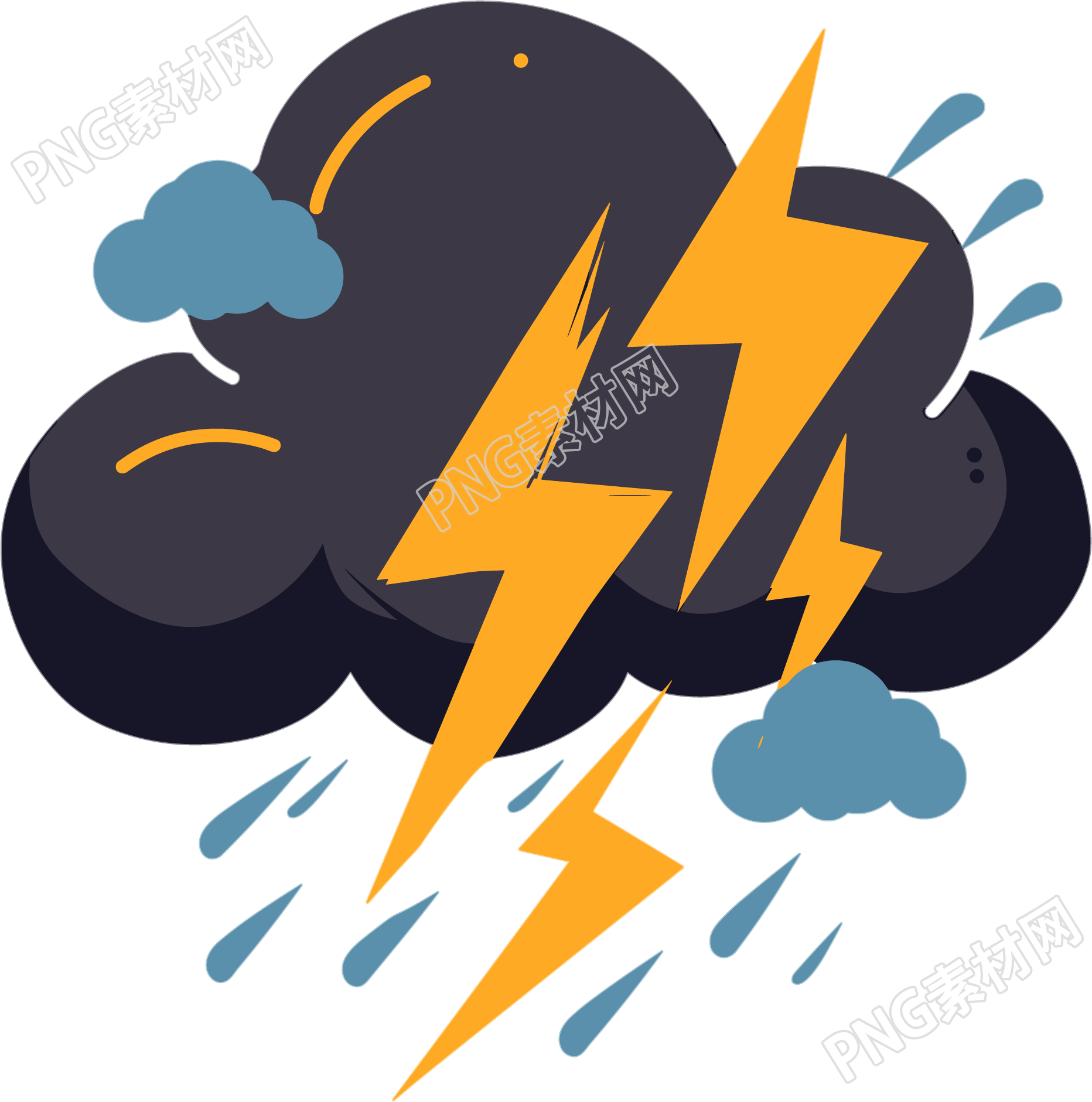雷阵雨乌云图标素材