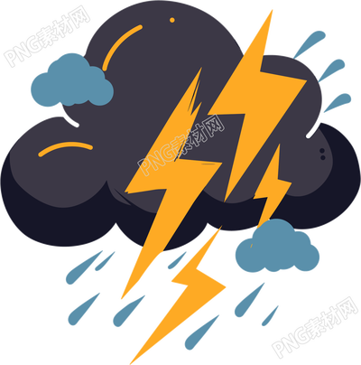 雷阵雨乌云图标素材
