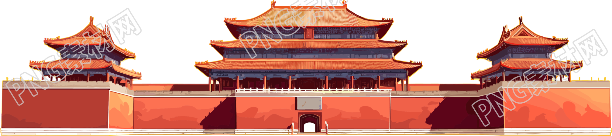 故宫简洁平面插画