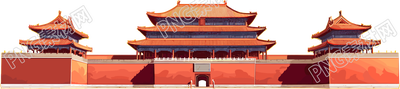 故宫简洁平面插画