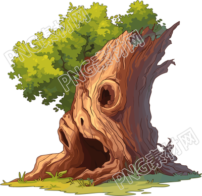 树洞插画素材