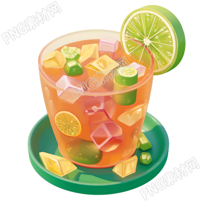 3D水果茶创意素材