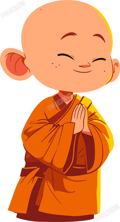 和尚卡通插图