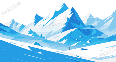 雪山矢量插画