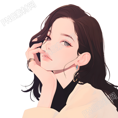 美女可商用插画