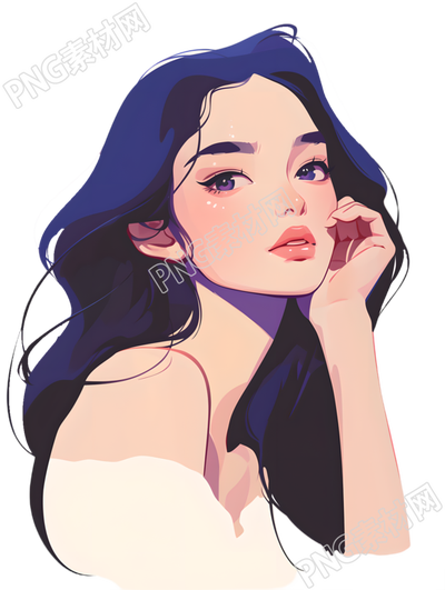 美女插图素材