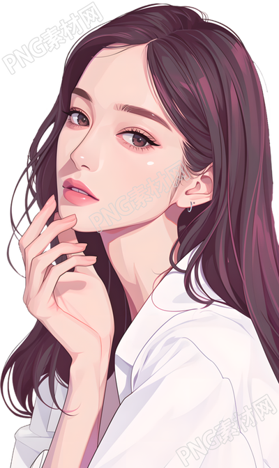 美女简洁插画