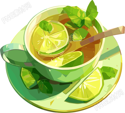 水果茶创意插画