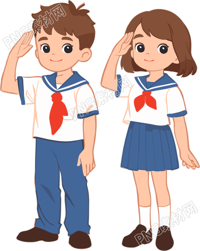 少先队敬礼插画设计元素