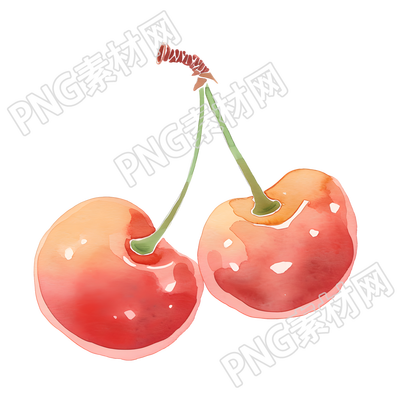 两颗樱桃PNG素材