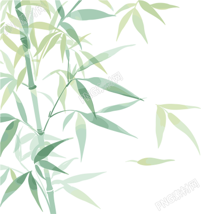 竹叶水彩风素材