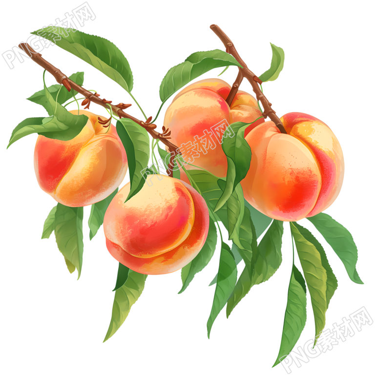 桃子矢量插图