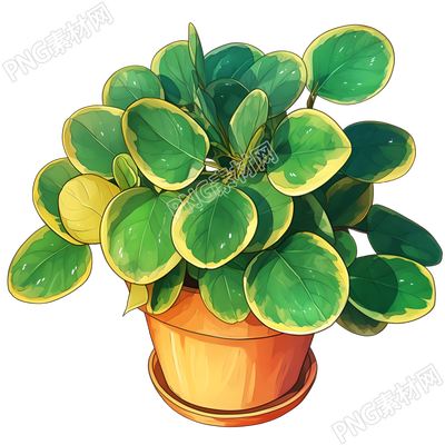 綠植盆栽彩鉛插圖