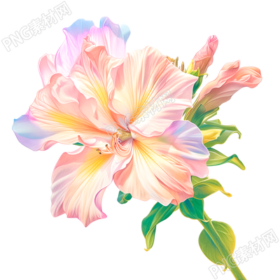 花朵彩鉛透明背景素材