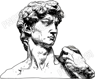 大卫雕像素描元素
