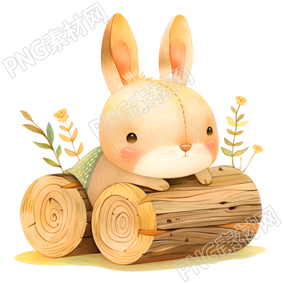 卡通小兔子童趣插画