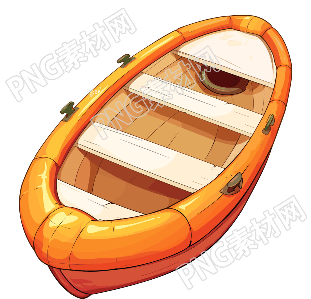 救生艇卡通插图