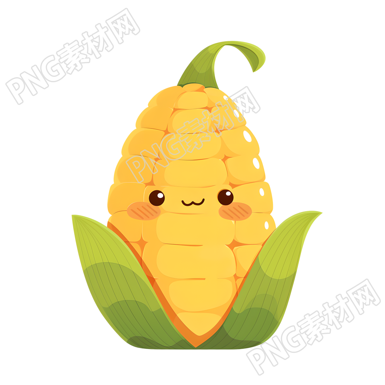 玉米卡通插画设计