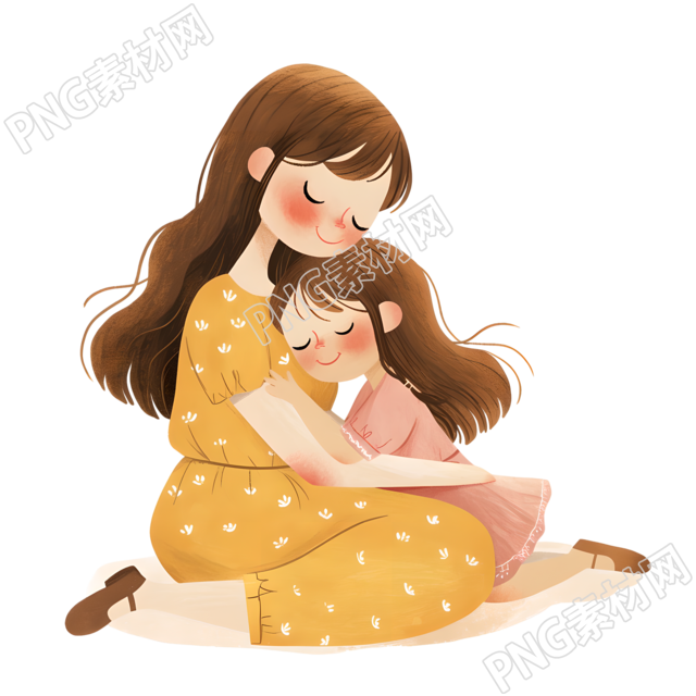 母女拥抱插图