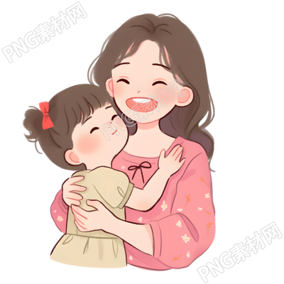 母女儿童绘本插图