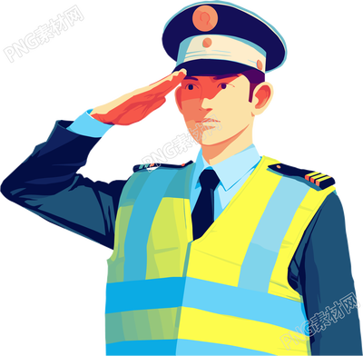 交警向量插图
