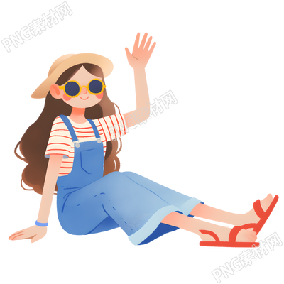 海边旅游女孩插图
