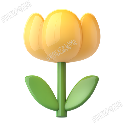 3D黄色小花元素