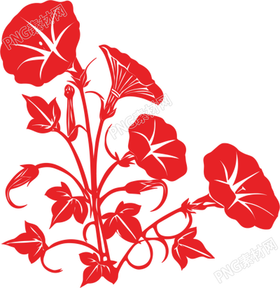 牵牛花剪纸插画