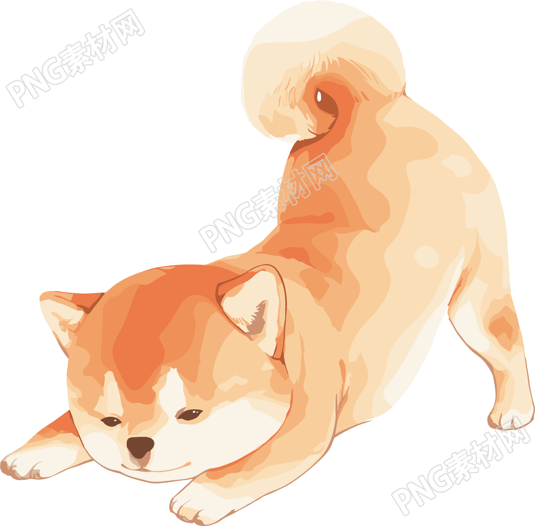 小狗简约插画