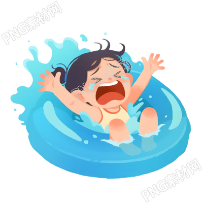 溺水女孩插画