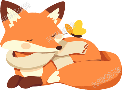 狐狸睡觉矢量插图