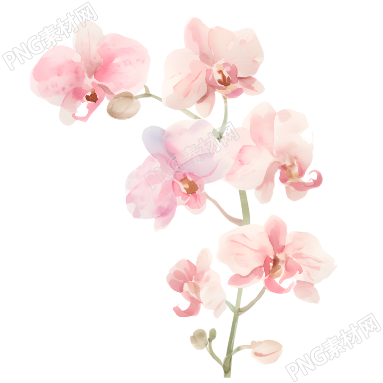 水彩植物兰花素材