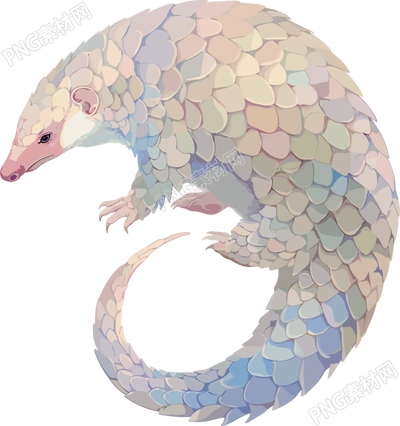 穿山甲珍稀动物插画