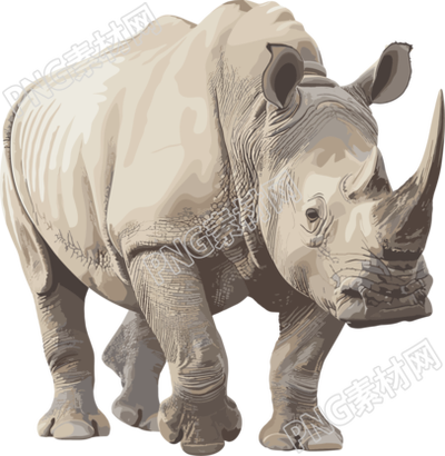 犀牛珍稀动物插图