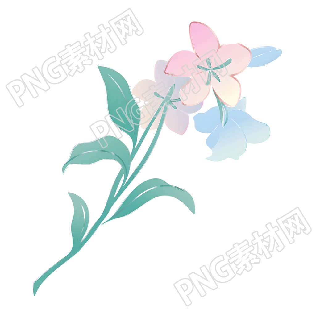 小花小清新PNG矢量插画