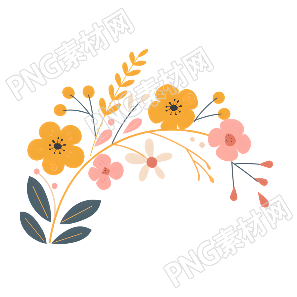 小花PNG向量插画