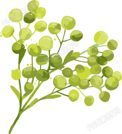 水彩植物草绿色素材