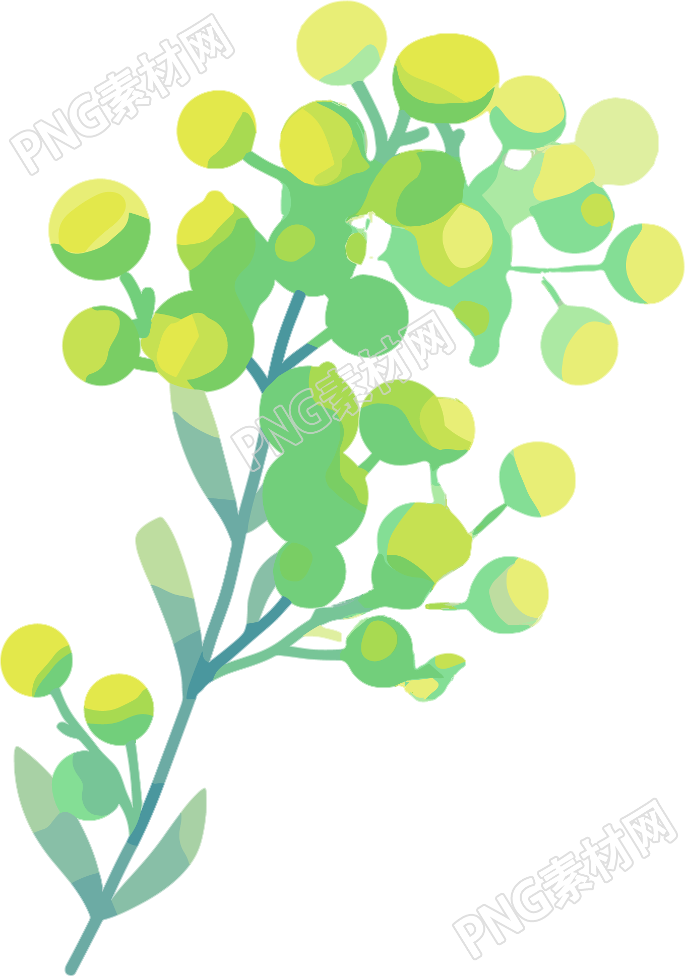 水彩植物创意插画
