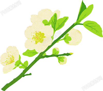樱花水彩植物元素