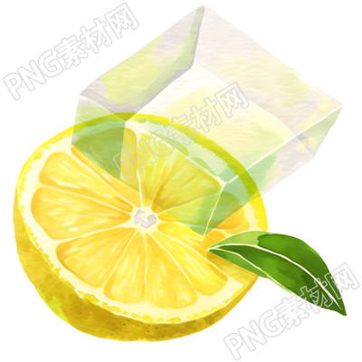 柠檬冰块夏天PNG素材