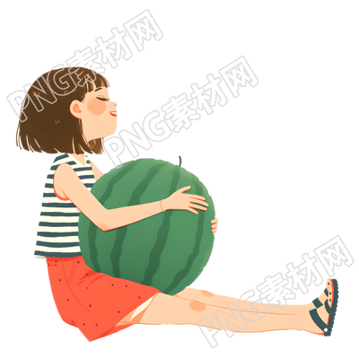 西瓜女孩创意夏天素材