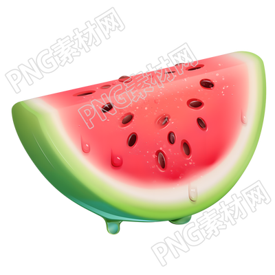 西瓜切片夏天可爱插图