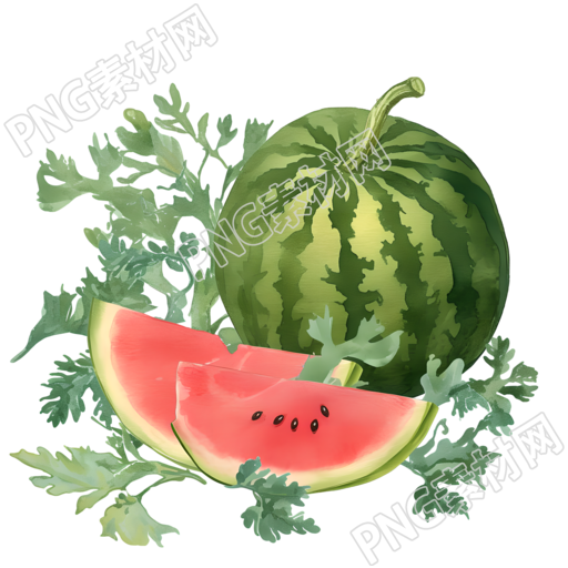 夏天西瓜剪贴画PNG素材