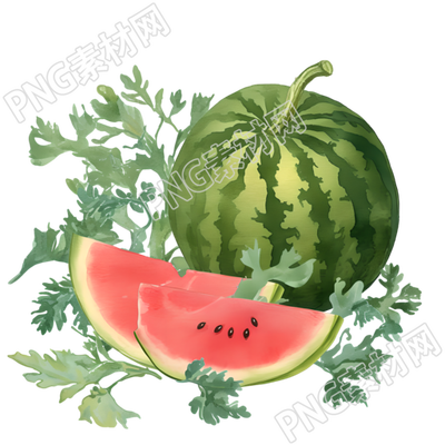 夏天西瓜剪贴画PNG素材