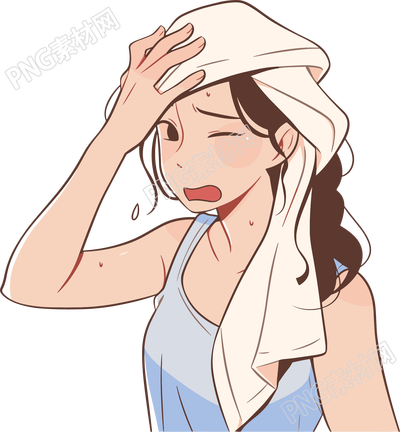 中暑女孩夏季防暑素材