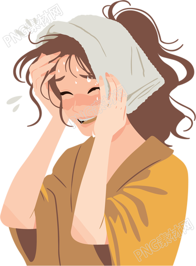 中暑女孩夏季防暑元素